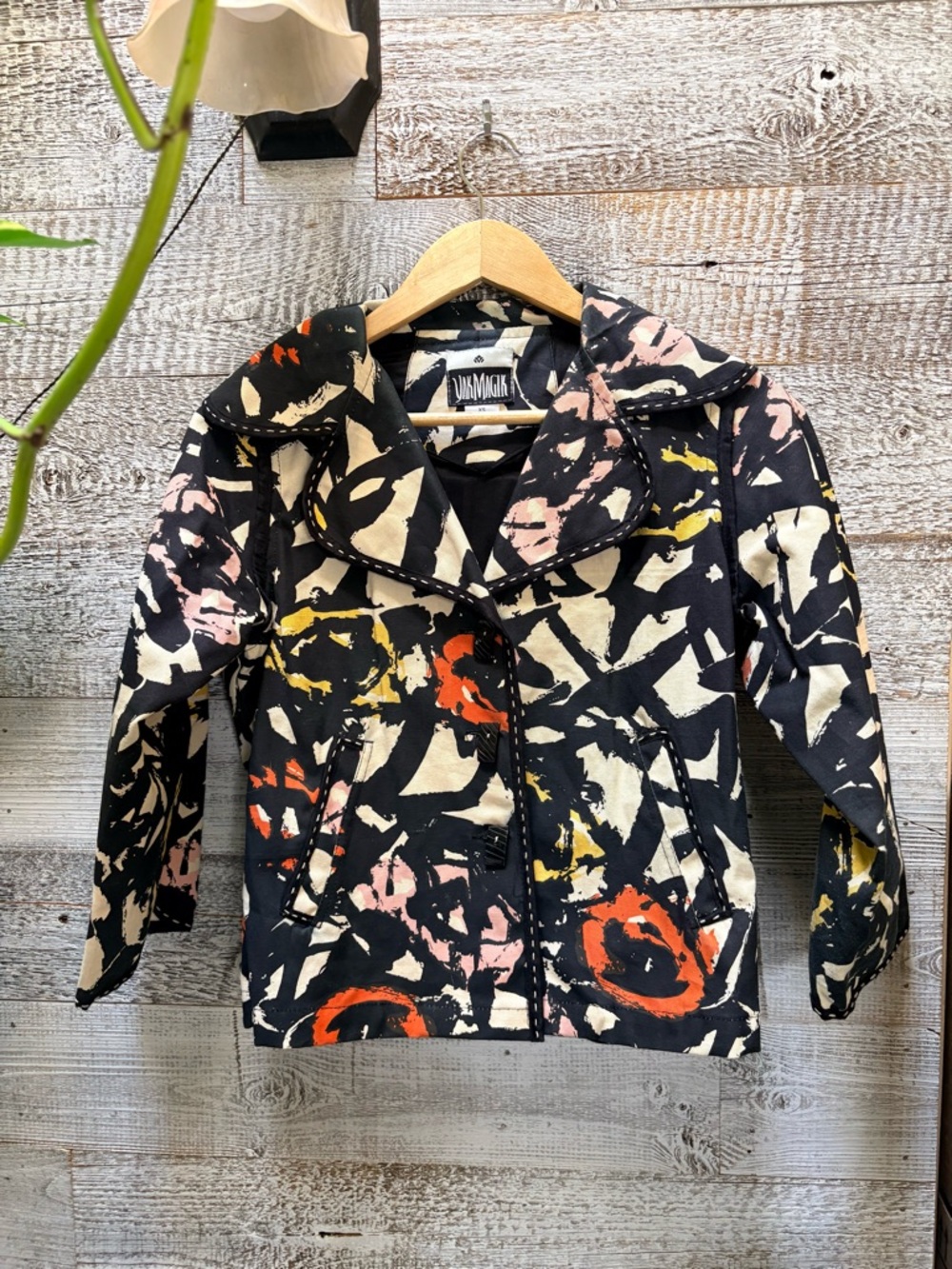 Yak Magik | Vintage 90s Abstract Eclectic Boho Cotton Jacket - Women's XS